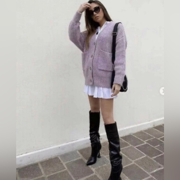 NWT ZARA Blogger Fav. Patch Pocket Knit Jacket - Picture 6 of 12